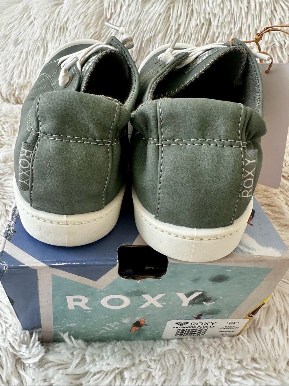 ROXY Bayshore Plus LX Green Lace Up Sneakers Shoes NWT Women’s Size 9.5 - Picture 6 of 12
